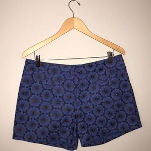 Anthropologie Blue Floral Shorts